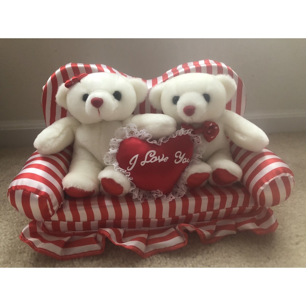 💕Lot Of Valentines Day Wall Door Decor Country Heart Stuffed Plush Bears